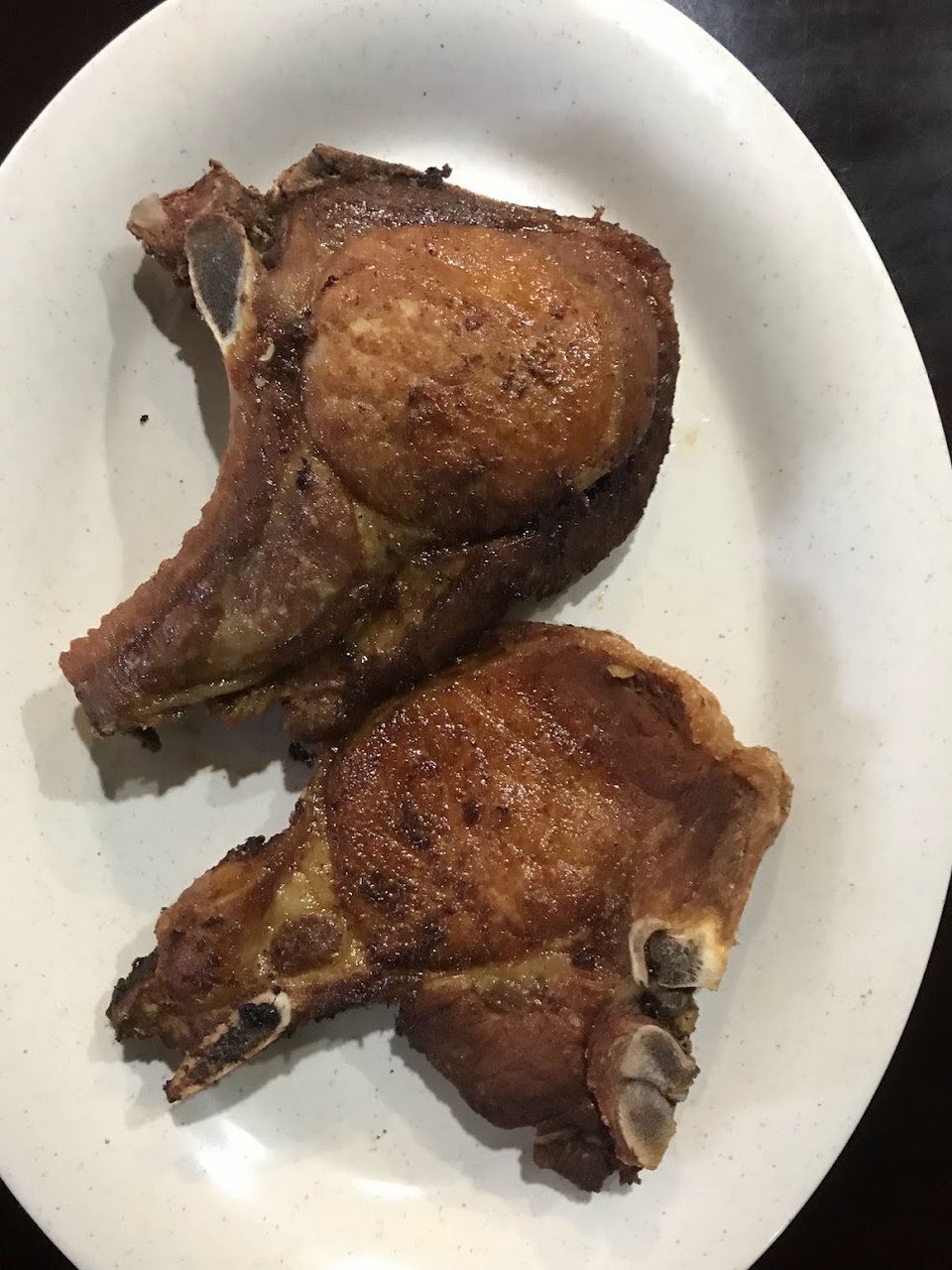 2 Slices Pork Chops Alone
